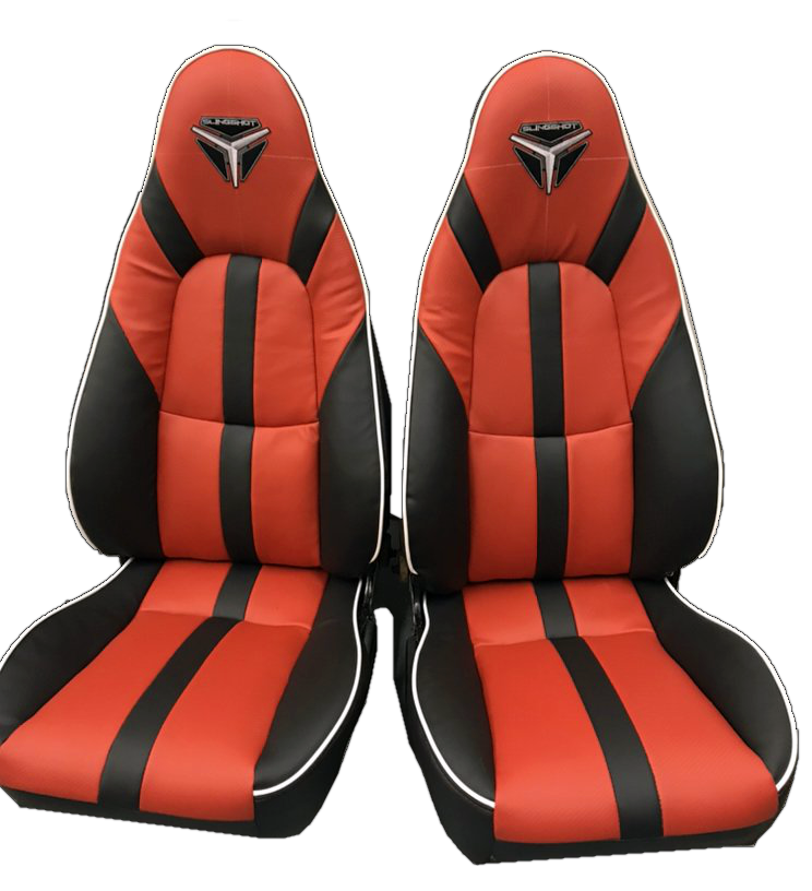 auto interior red and black